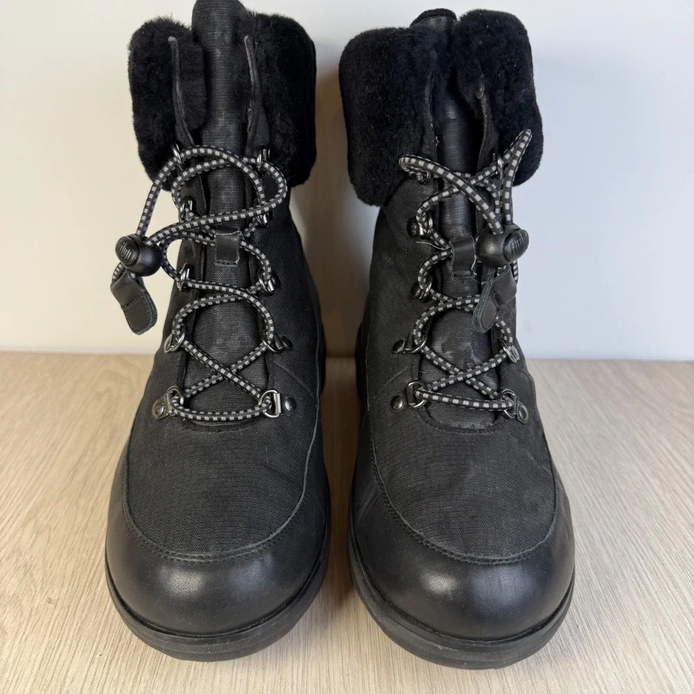 FitFlop Mukluk Shorty Black Camo Faux‎ Fur Lined Winter Boots Womens 10